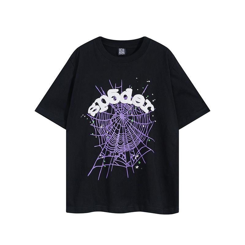 Sp5der hip hop singer Young Thug same foam letter 555555 couple T-shirt Pink short sleeve tee