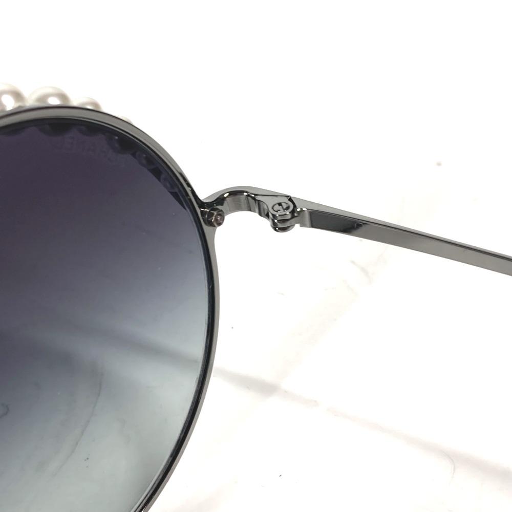 Chanel 4234-H CC CC Mark Pearl Glasses Glasses Eyewear Sunglasses Metal Black