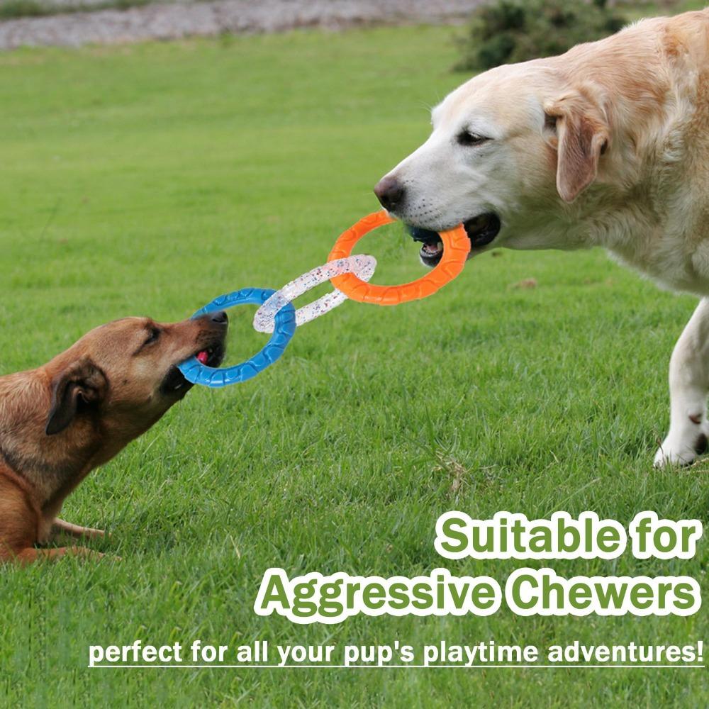 Colorful Dog Tug Dog Toy Sturdy TPR Dog Chew Toy Water Resistant Lightweight Interactive Fetch Toy For Pets Training Teething
