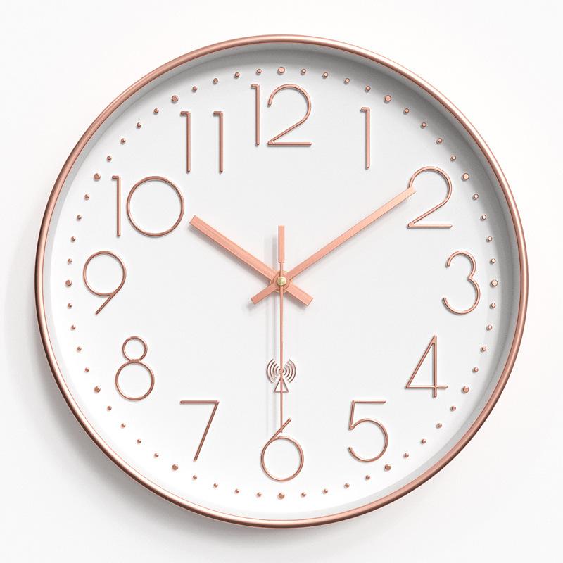 Radio Clock Home Simple Watch Wall Hanging Living Room Silent Clock Clock Automatic Time Quartz Clock 12 Inches 30CM