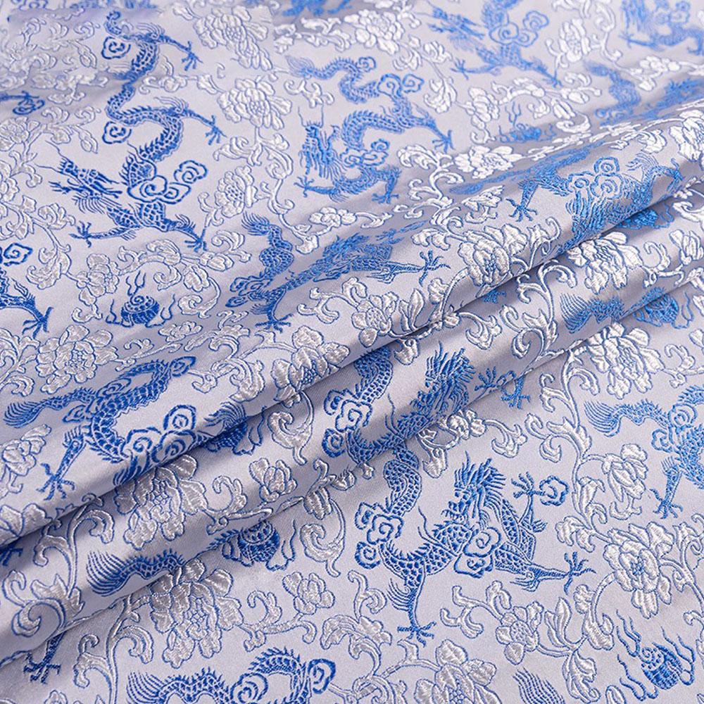 Brocade Jacquard Fabrics Embroidery Silk Dragon Pattern Costume Cheongsam Kimono Materials For Sewing Dress Bag DIY Gift Box Tie