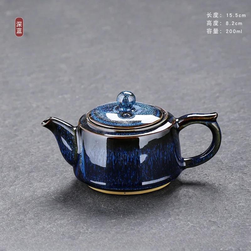 Keramická čajová konvice glazovaná v peci Malá Jun Porcelánová Kung Fu sada Jednoduchá a personalizovaná Jednotlivá čajová konvice