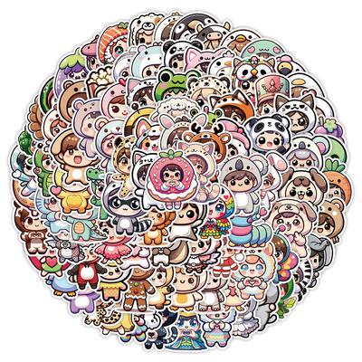 100 Pieces of Cute Little Girl Stickers Pack Mobile Phone Water Cup Waterproof Decorative Stickers Children's Hand Account Stickers