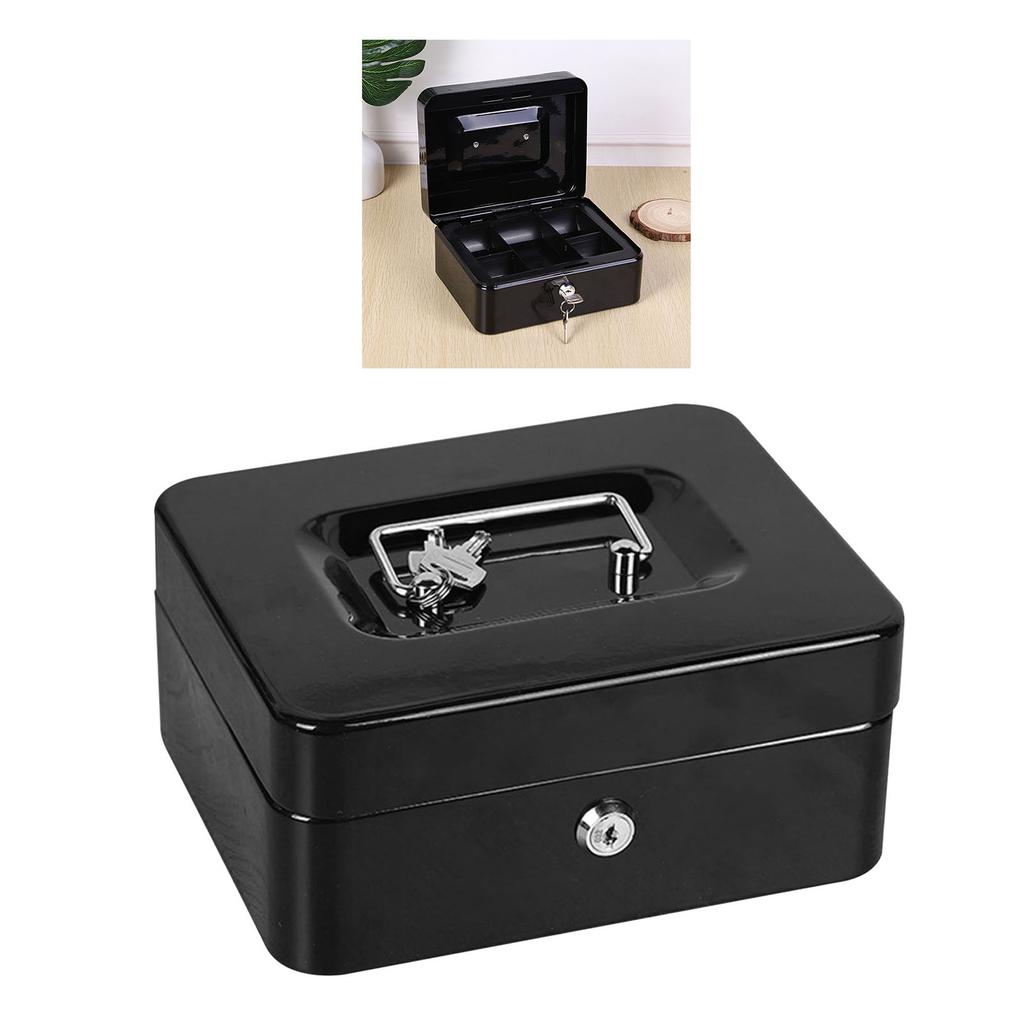 Fireproof Box Large Capacity Portable Document Box Metal Safe Storage Box with 2 Keys for Home Car