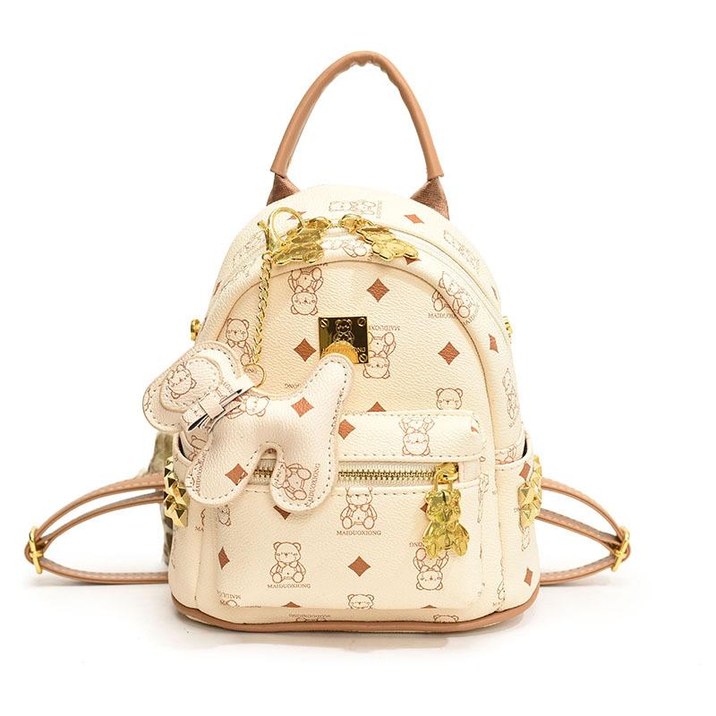 Νέα τσάντα υψηλής ποιότητας για την αρχή της άνοιξης, κλασικό σακίδιο πλάτης με αρκουδάκι, ευέλικτη τσάντα ώμου για γυναίκες