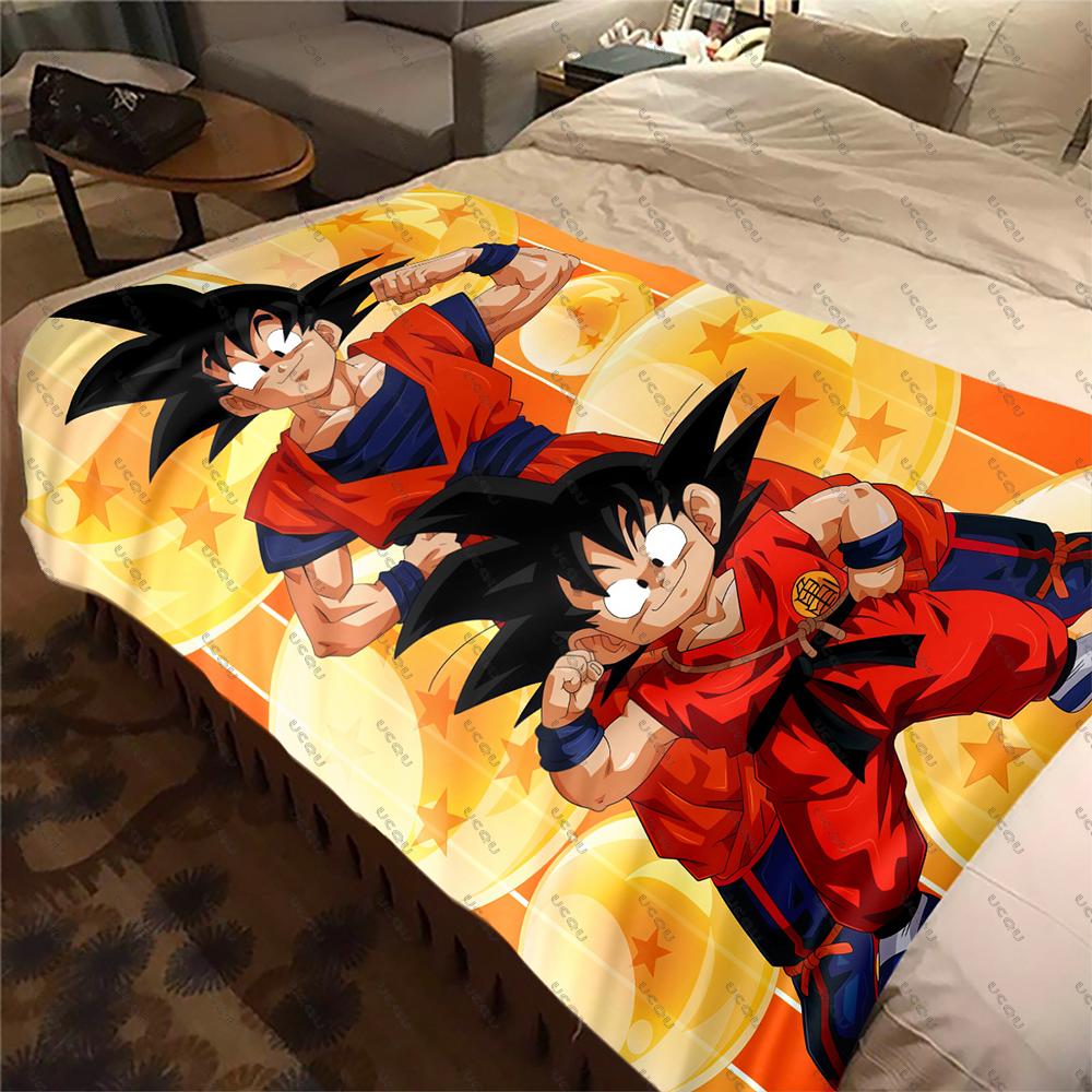 Dragon Ball Z Soft Cozy Flannel Blanket Home Gift Sofa Office Bedroom Autumn Winter Christmas Halloween Son Goku Birthdays Decor