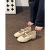 Soft Sheepskin~ Genuine Leather French Retro Mary Jane Shoes Commuter Single Shoes Women's New Thick Heel Gentle Evening Small Leather Shoes