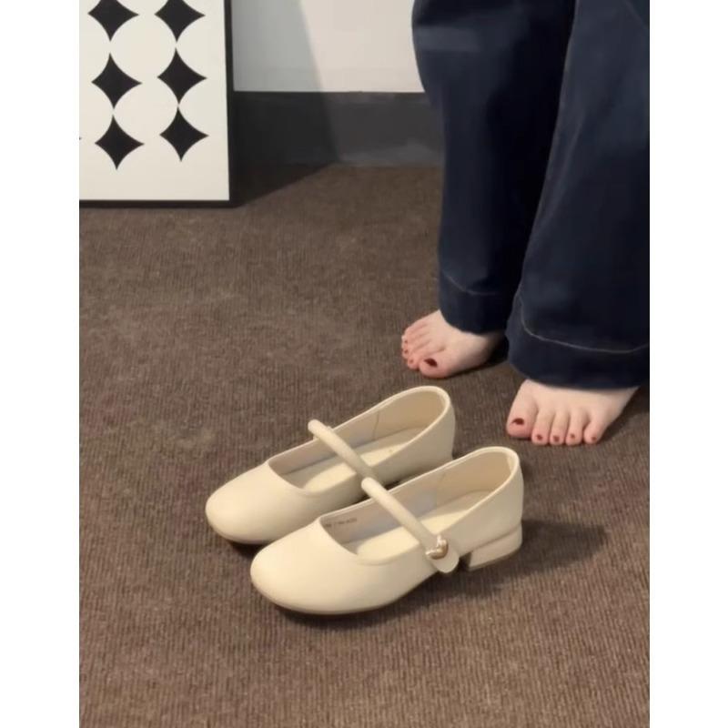 Soft Sheepskin~ Genuine Leather French Retro Mary Jane Shoes Commuter Single Shoes Women's New Thick Heel Gentle Evening Small Leather Shoes