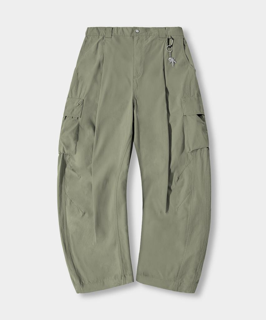 Yujen Single-Pleat Wide Cargo Elastic Pants_3 Color
