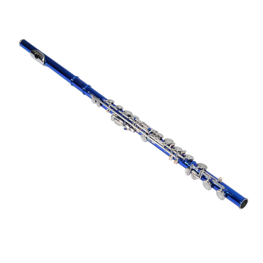 C Flute Cupronickel Bright Sound Beginner Students Closed Hole 16 Holes Flute with Cleaning Kit Portable Bag Gloves