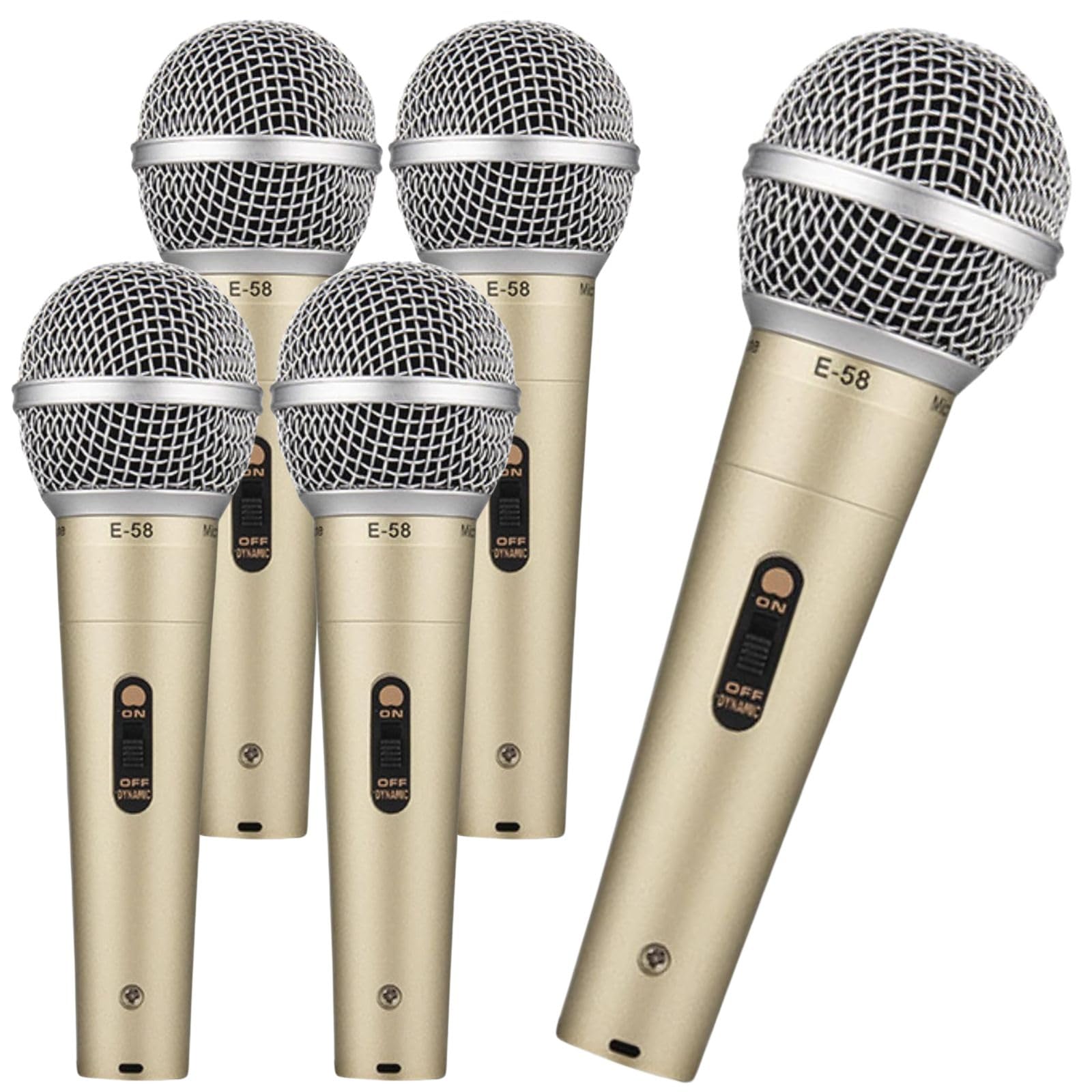 

Динамический микрофон Fujirec, набор из 10 штук с кабелем XLR-Phone, проводной ручной микрофон для вокала, дикторской речи, караоке, DTM, с переключателем,