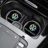 W149-2PCS VW Series Car Cup Holder Mat 7cm Leather Water Coaster for Volkswagen GTI R Line Polo Golf Passat Tiguan Arteon Caddy Jetta
