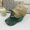 Spring and summer hat men's retro old washed denim baseball cap women's street versatile embroidered eagle sunshade cap