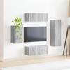 Wall Mounted TV Cabinet Set 4 pcs Grey Sonoma Wood Based Material