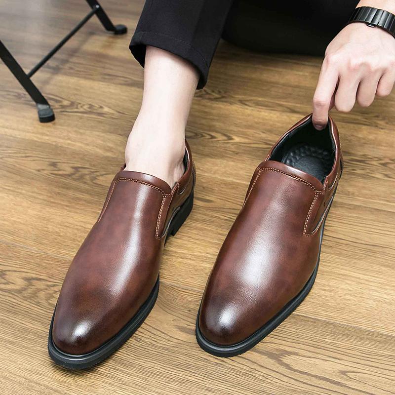 Men's Wedding Party Shoes comfort Slip on loafer Luxury men's  Office outdoor casual black brown Plus size shoes 38-46