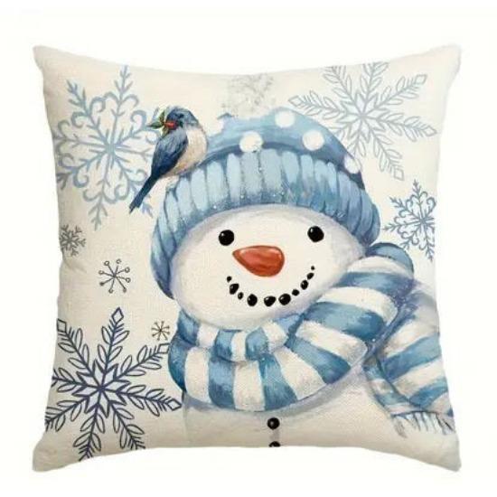 

New Christmas Pillow Case Snowman Christmas Tree Linen Decoration Home Living Room Sofa Pillow 45 * 45Cm