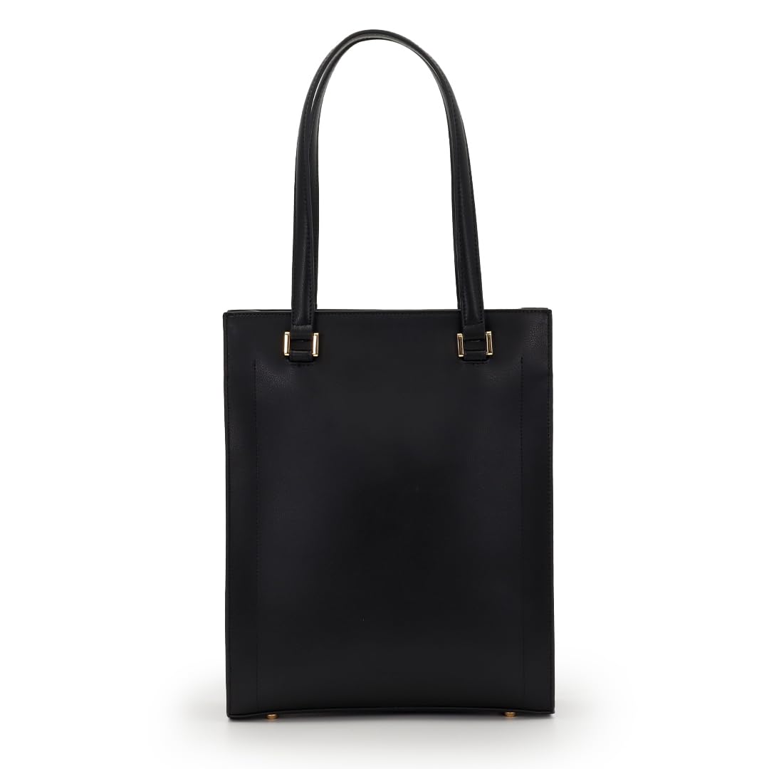 

Vertical Tote Bag Lightweight A4 Large Capacity Bag Zipper Commuter Bag A0019 [ANDSHIN] Women s (black) чорний