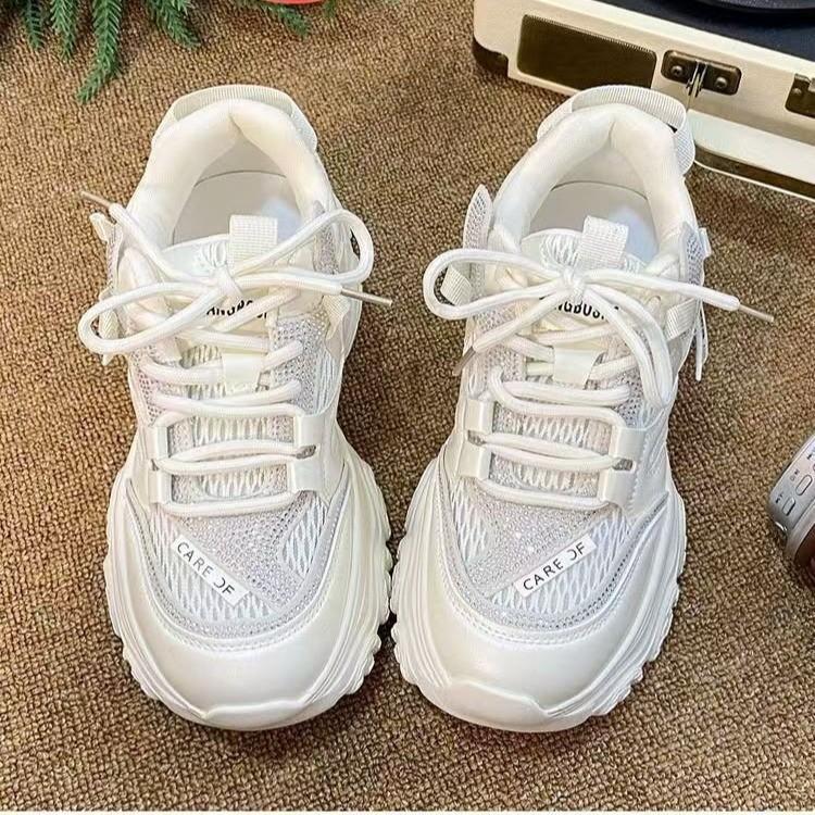 European Station Platform Dad Shoes Women's Ins Tide 2025 Autumn New Small Height Increase Mesh Casual Sports Shoes