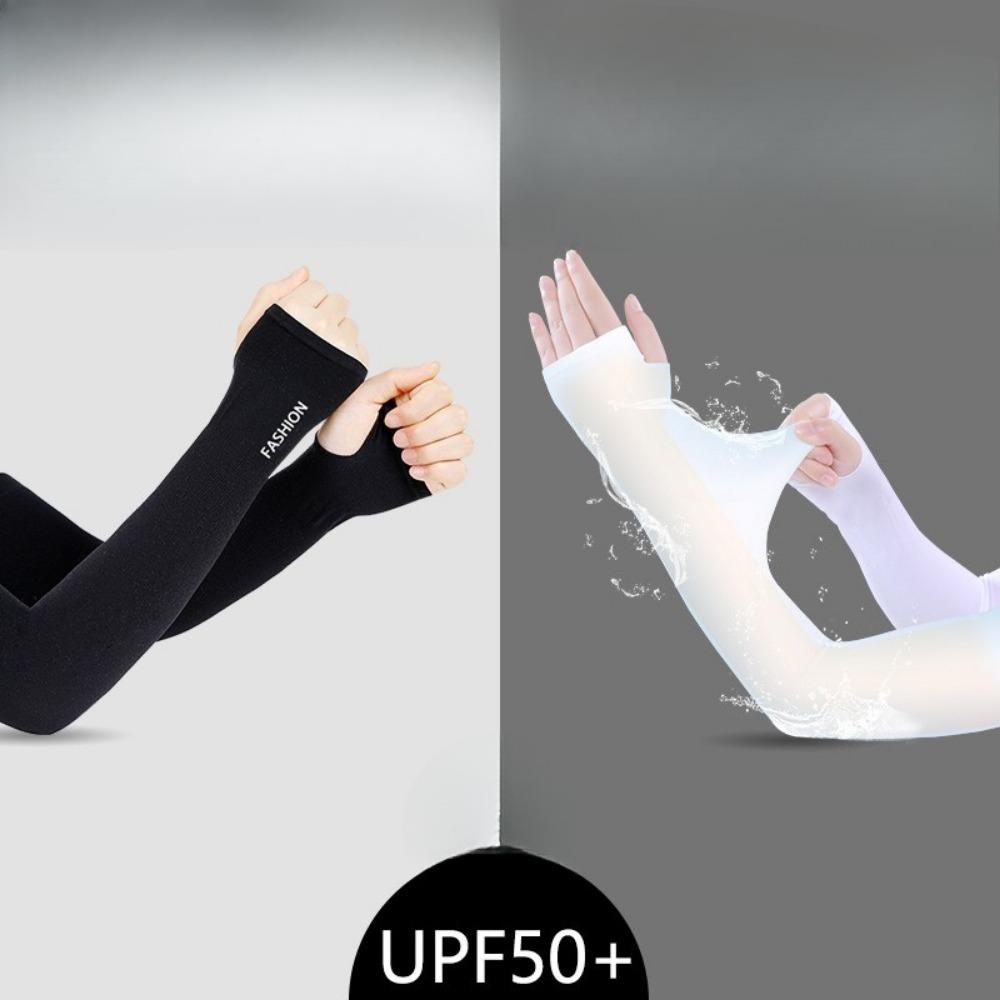 Summer Anti-UV Cooling Ice Silk Arm Sleeves Breathable Stretchy Sun Protection Covers for Cycling Running Outdoor Sports
