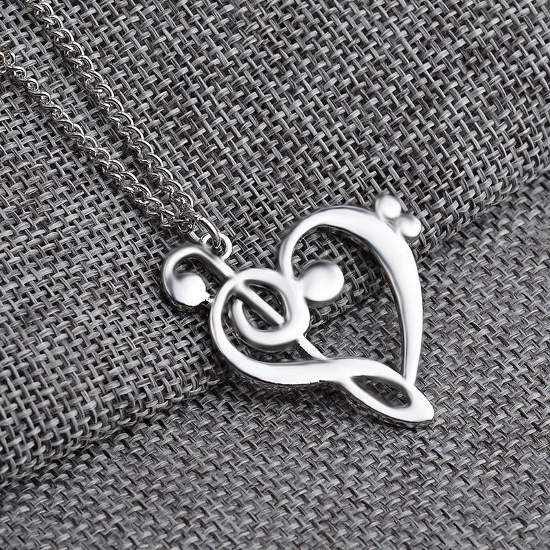 New Europe and America Jewelry Love Note Necklace Fashion Hollow Music Symbols Necklace