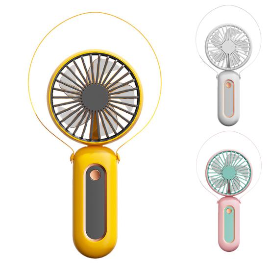 Handheld Fan with Folding Handle 6 Speed Strong Wind Hanging Neck Fan Portable Travel Outdoor Summer Small Personal Desk Fan