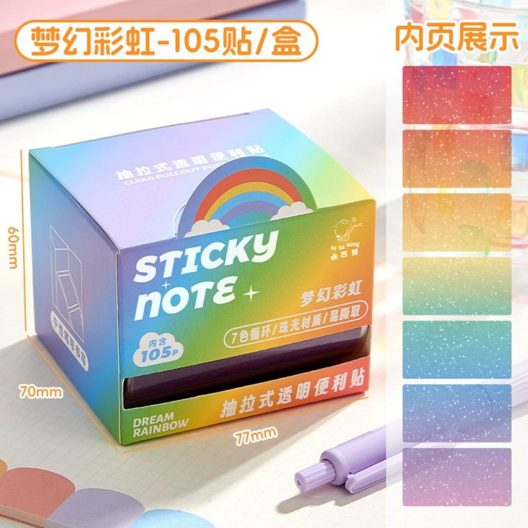 

INS Highly Attractive Pull-Out Sticky Notes Drawer-Style Re-Stickable Sticky Notepad For Key Point Marking Note Memo Pad Station