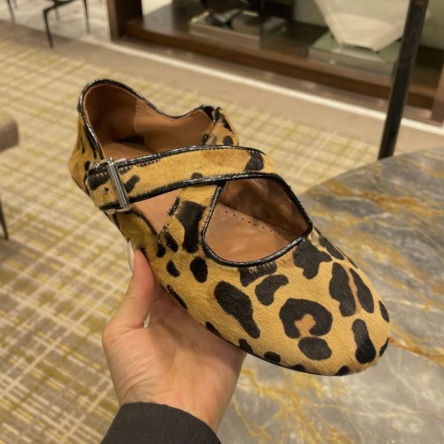 

Версия из овчины~ нишевая кожа леопардовый принт крест мягкие балетки из конского волоса туфли Мэри Джейн с мелким вырезом балетки 40 леопардовый