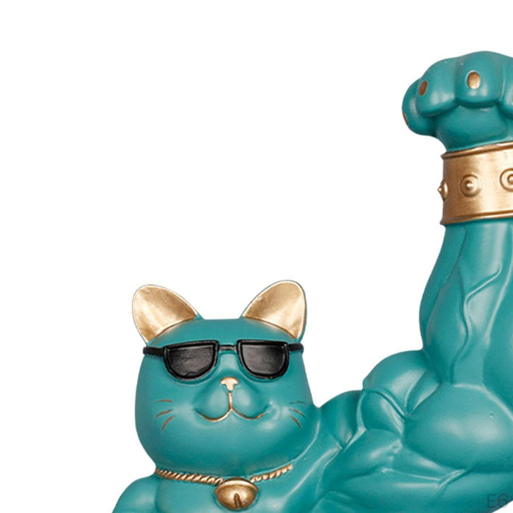 Prunkstück Reichtum Wohlstand Skulptur Winke-Katze Figur Große Arm-Dekoration für Aufbewahrungsbox Theke