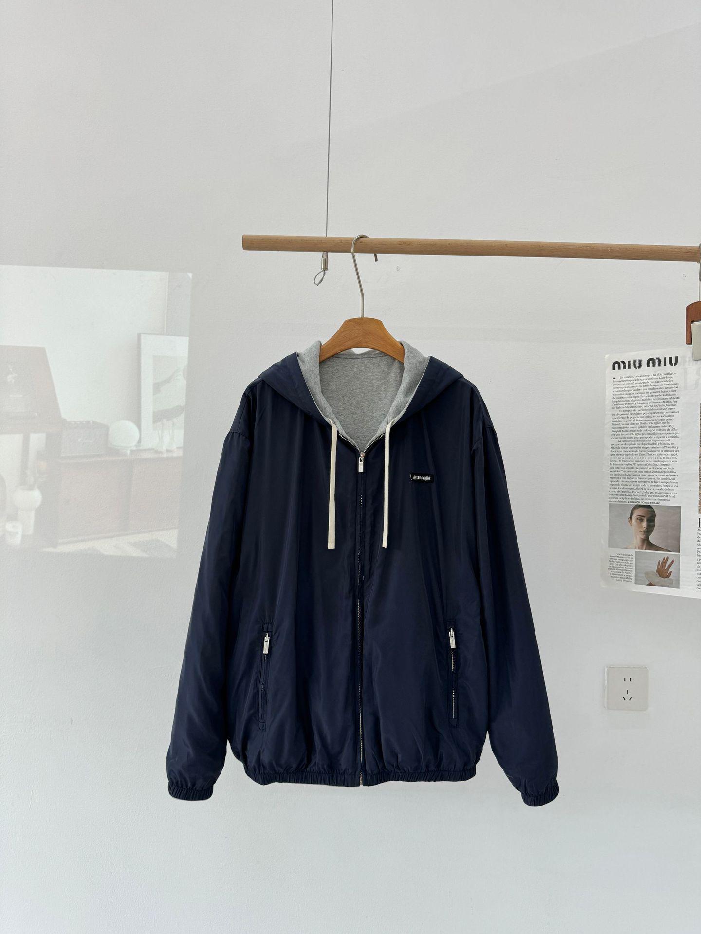 Reversible College Style Hooded Sweatshirt Jacket - Unisex AutumnWinter Fashion L 9180₽