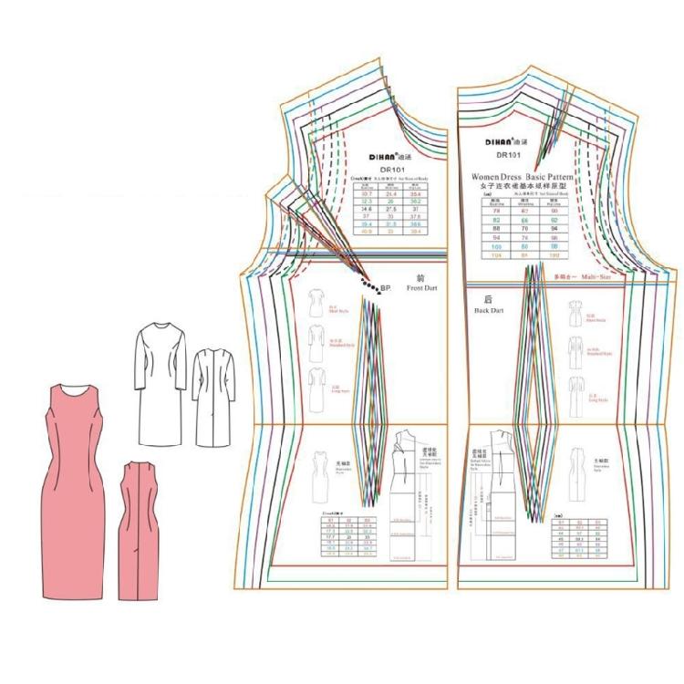 Women's Dress Ruler Easy to Use Dressmaking Ruler for Creating Basic Dress Pattern Templates