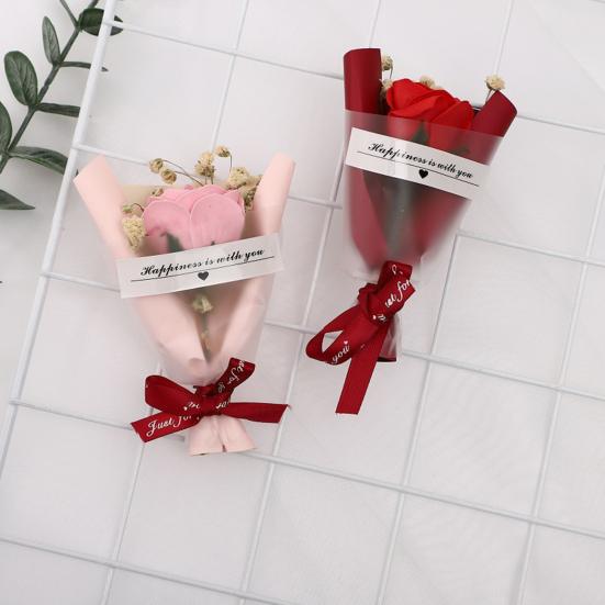 Valentine's Day Fake Mini Bouquet Artificial Aromatherapy Soap Rose Bouquet Simulation Dried Baby Breath Flower Gifts for Mom Women Wife