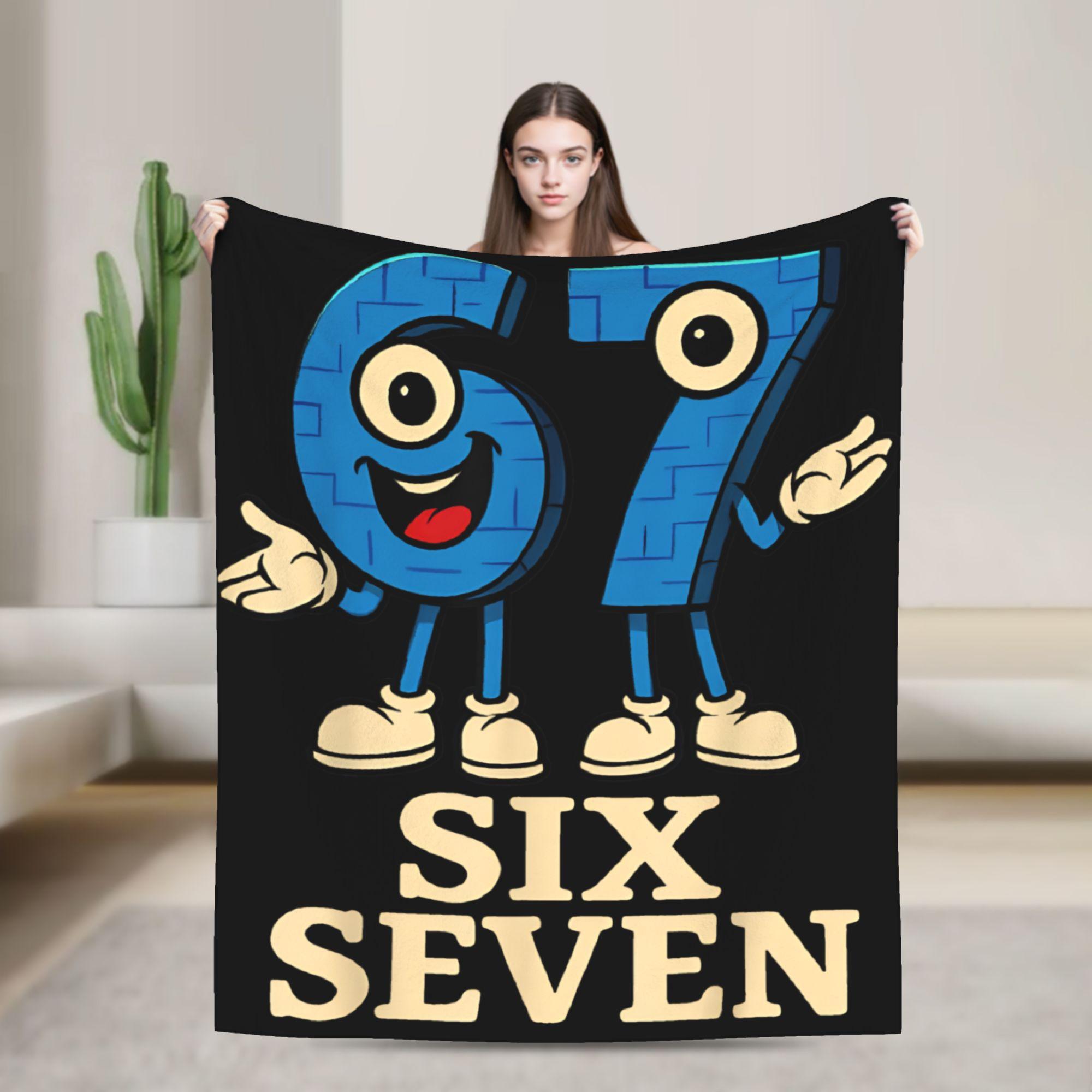

67 Six Seven 6-7 Funny Italian Brainrot Throw Blanket for Couch Soft Cozy Plush Blanket 50x60 Inches Multiple Sizes Bedspread 150x200cm