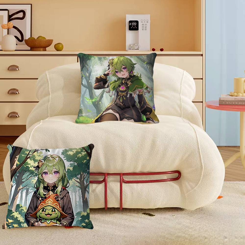 Collei Genshin Impact Cushion Cover Inches Farmhouse Decor Home Throw Pillow Covers For Couch Decorations