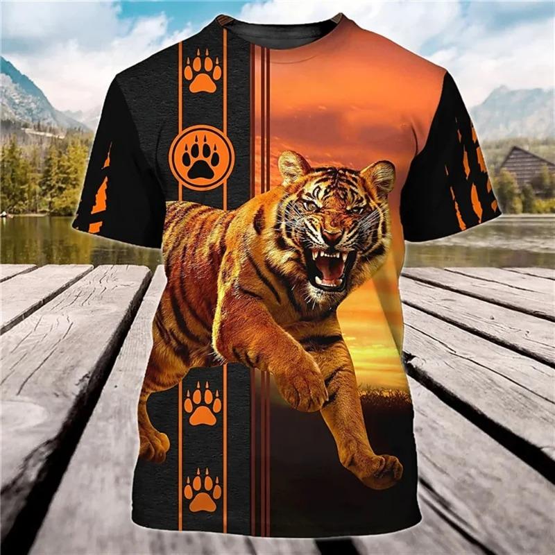 

2024 Summer New Men s 3D Printed Animal Pattern Short sleeved Top Fashionable and Comfortable Plus Size Casual T-shirt XXS