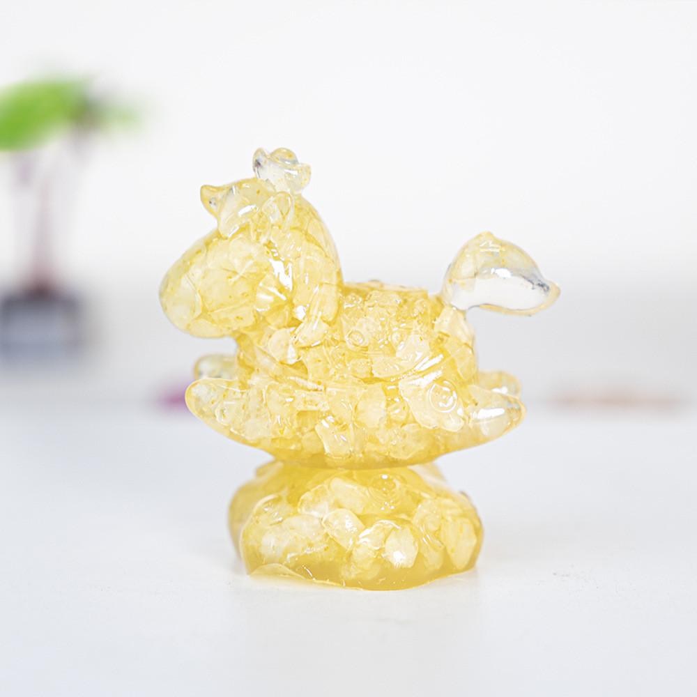 Resin Crystal Horses Desk Decor With Rotatable Animal Figurine For Gift Giving And Home Office