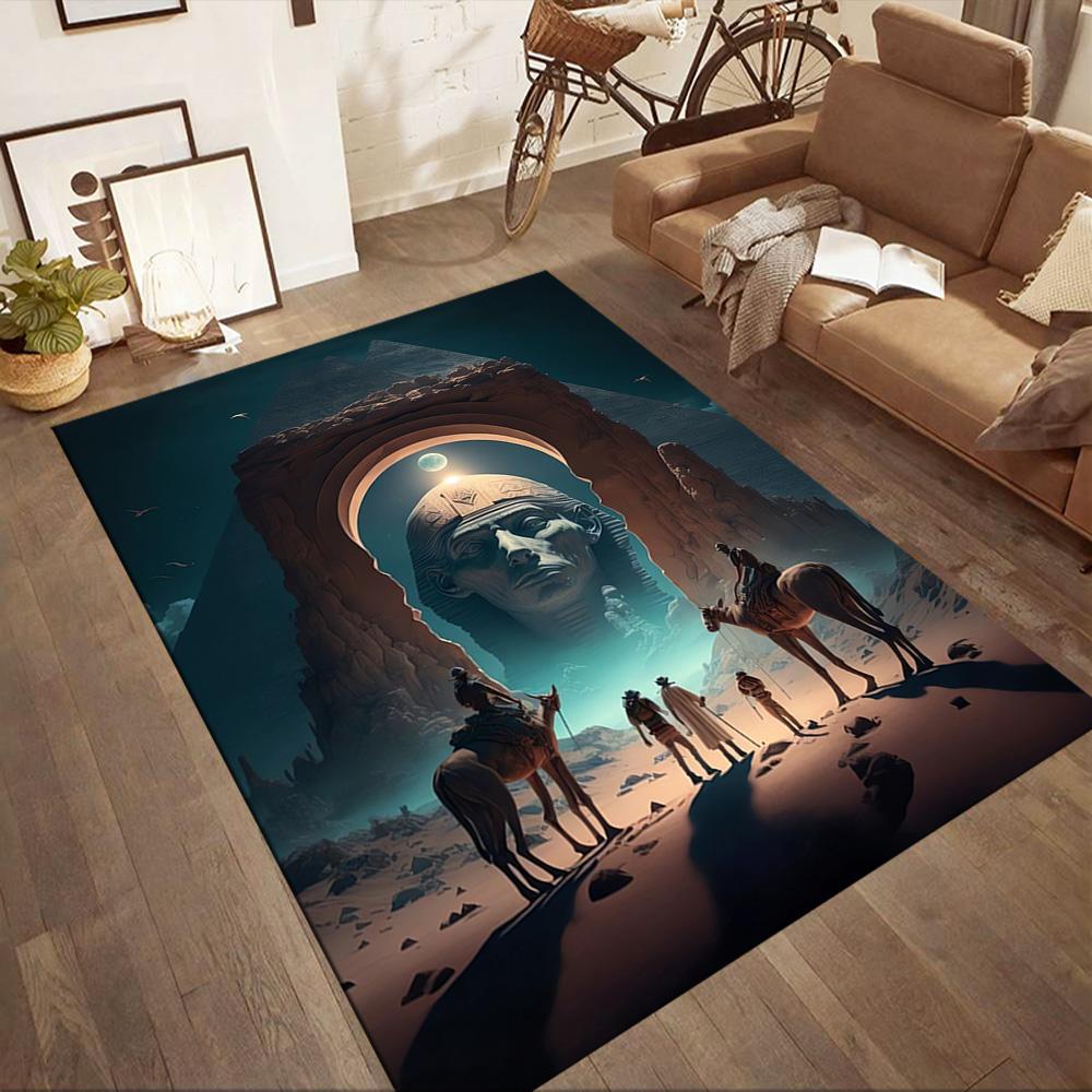 Egyptian Hieroglyphic Design Floor Mats for Living Room, Bedroom and Room Decoration Are Suitable for Gifts.