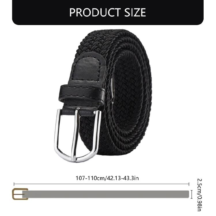 Unisex Braided Nylon Belt Comfortable Fit Waist Cinching Band Adjustable Waist Strap Band No Hole Metal Clasp Sash