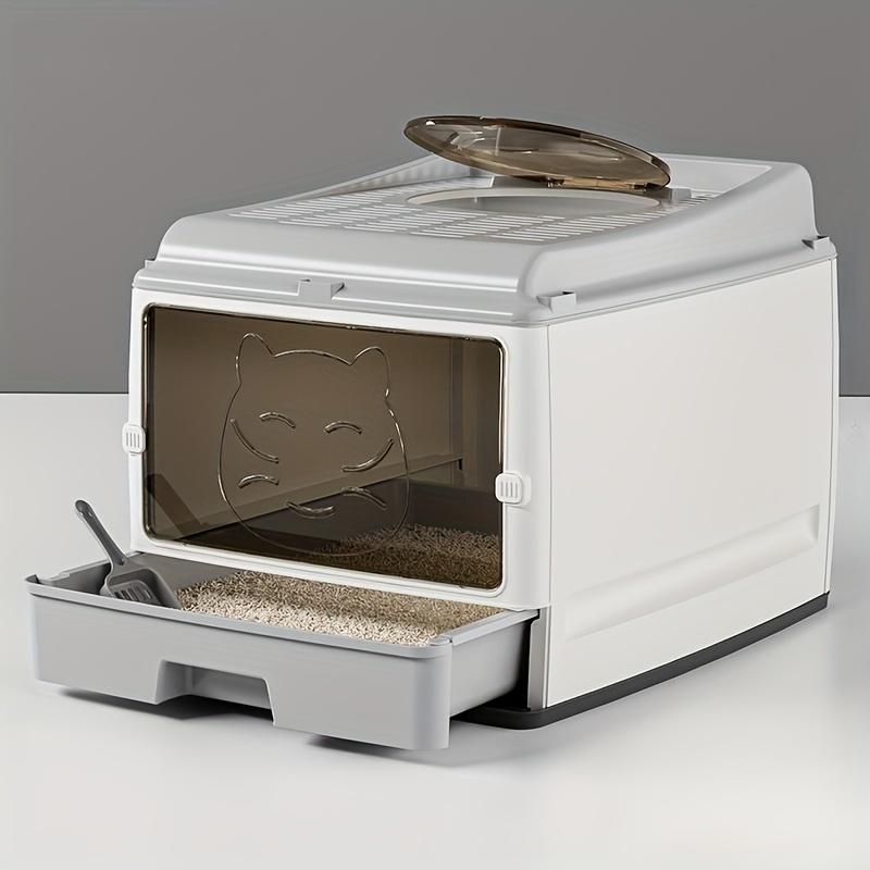 Extra Large Cat Litter Box Fully Enclosed Double Door Cat Toilet, Can Accommodate Two Adult Cats, Odor Proof & Anti Drop