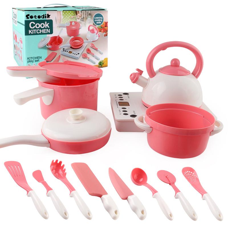 

Children S Fun Simulation Play House Kitchen Toys, Girls Simulation Cooking Tableware Induction Cooker Set