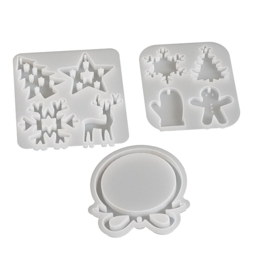 DIY Crafts Christmas Pendant Silicone Mold Handmade Elk Snowflake Gloves Christmas Tree Mold Resin Gypsum Mould