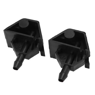 Pair of Front Windshield Washer Nozzle 28932‑JD000 ABS Black Wearproof Replacement for Nissan