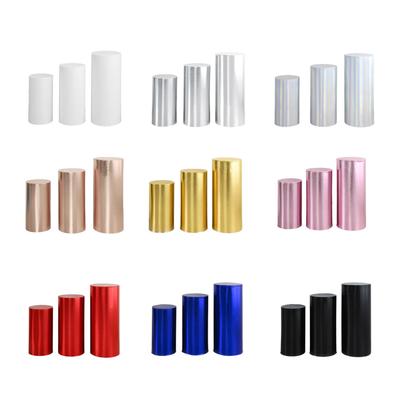 3Pcs Cylinder Pedestal Covers Elastic for Engagement Thanksgiving Graduation