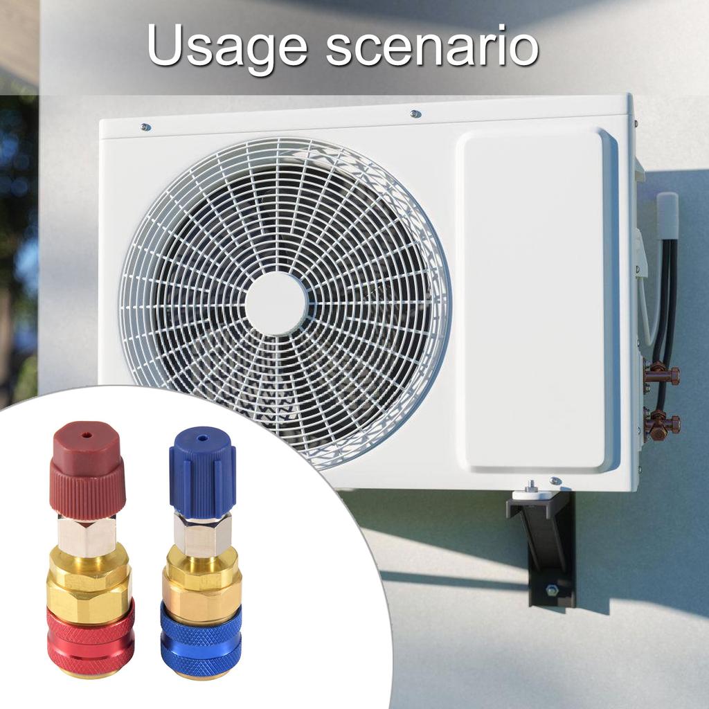 R134A Adapter Set High and Low Pressure Quick Connect Coupler Air Conditioner Repair Tool Suitable for Technicians