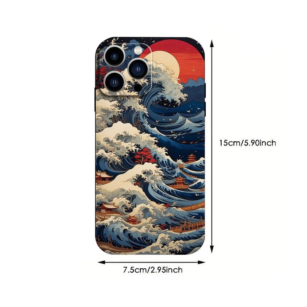 Sea Wave Simple and Stylish Phone Case Suitable for iPhone 17 16 15 14 13 12 11 Pro/ Max /Plus All-inclusive Matte Soft Case