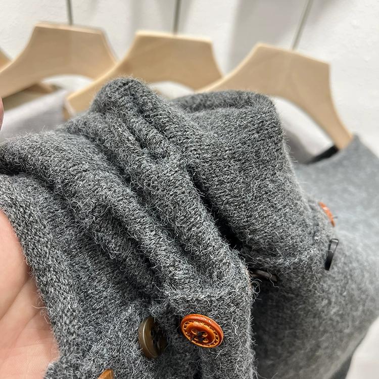 Dimanaf 2025 Høst Dame Knapper Ermeløs Vest Gensere Stil Løs Strikk Casual Genser