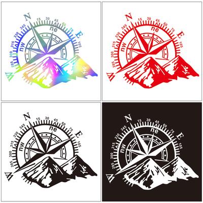 Mountain Compass Stickers Decal,Waterproof Vinyl Auto Body Side,Window, Hood Decal Car Stickers for