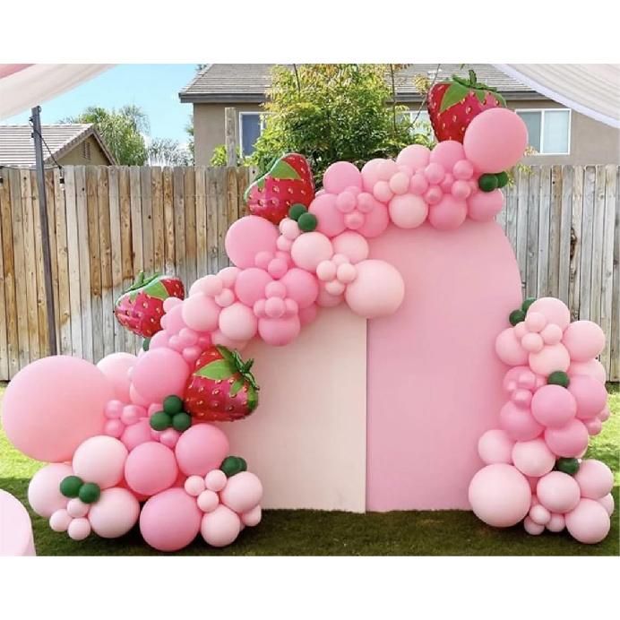 JOGAMS Strawberry Balloon Arch Kit, Strawberry Party Decorations with Red Polka Dot Strawberry Balloons for Strawberry/Berry First/Sweet One Themed