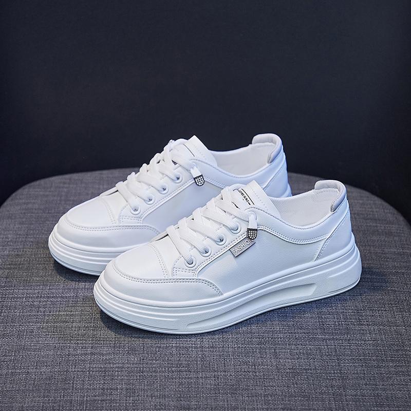 Skateboarding Shoes Non-Slip Casual White Skate Sneakers Female Luxury Shoes Little Shoes Women's Versatile Thin Casual Thick So
