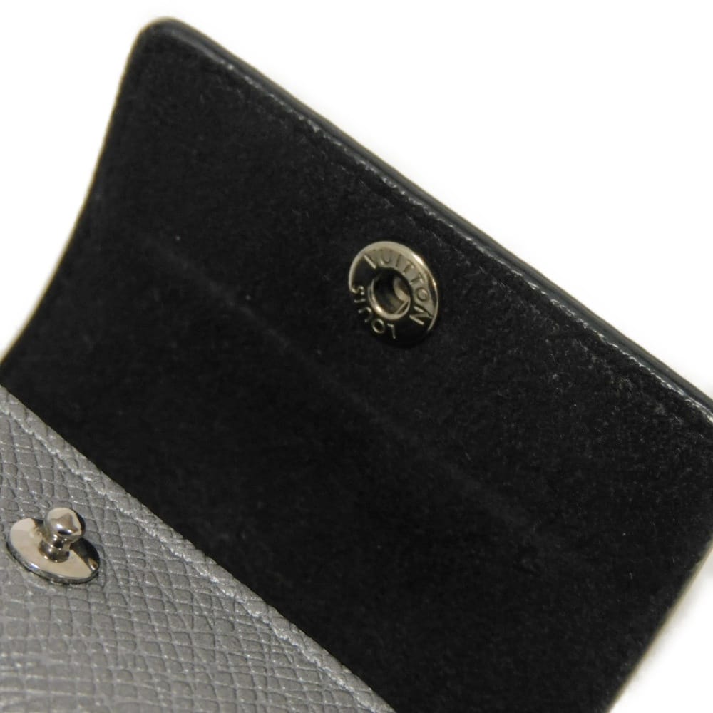 Used 12564 Earphone Pouch M77285 7950 LV Logo Flower Airpods Pro Case with Key Hook, Taiga Rama Monogram Silver Men's