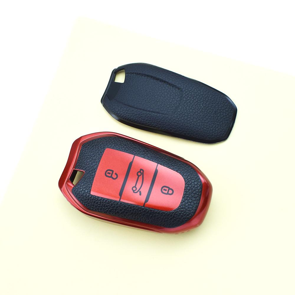 Auto Keyless Leather TPU Shell Fob Holder Car Remote Key Case Cover For Peugeot 3008 4008 5008 308 408 508 2008 Citroen C4 C5 X7